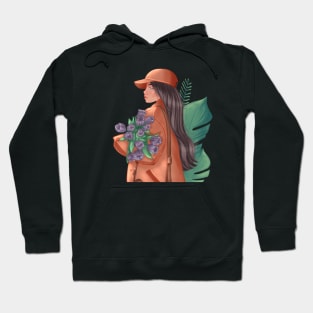 Girl with flowers Hoodie